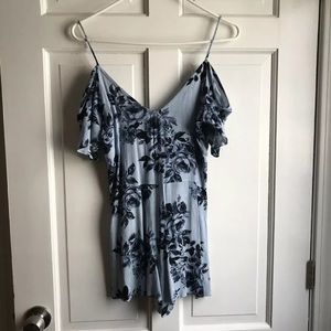 Kendall and Kylie Blue Floral Romper